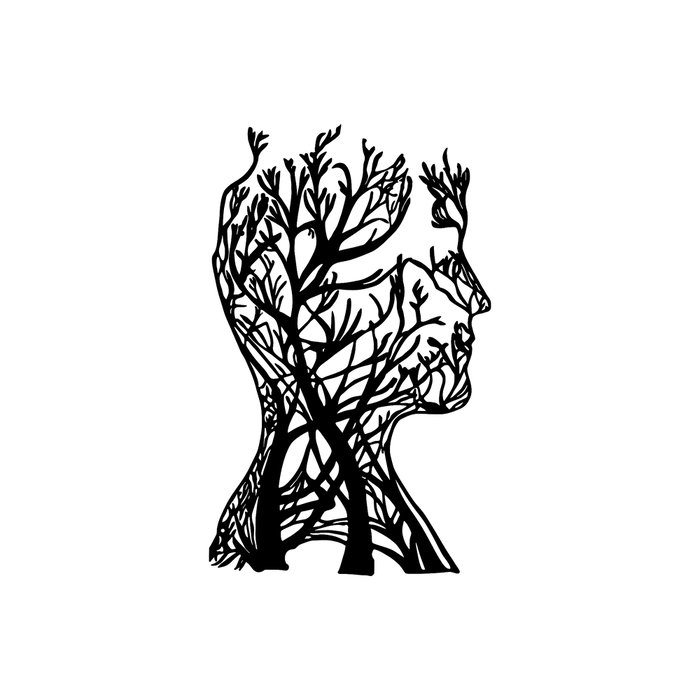 Wallity Tree Man - 317 Escultura de Pared Negra